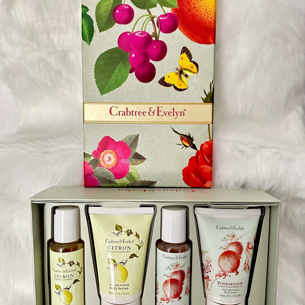 SOLD!!! CRABTREE & EVELYN CITRON POMEGRANATE BATH SHOWER GEL BODY LOTION BOX SET